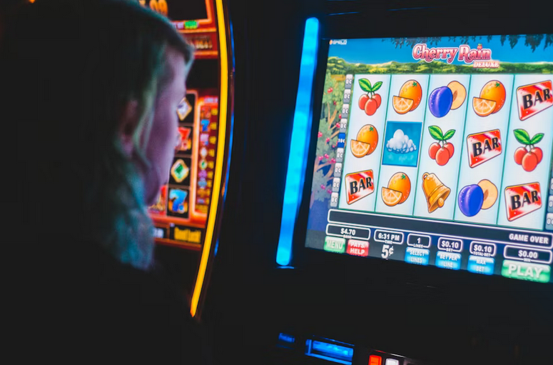 player playing slot